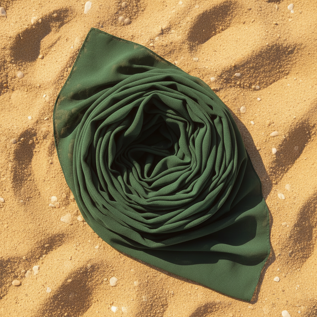 Emerald hijab rose - golden hour on Galilee sand