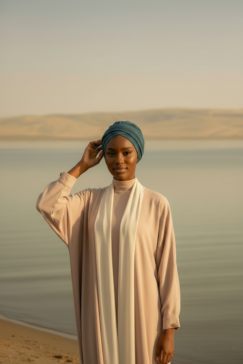 Hand on turban pose