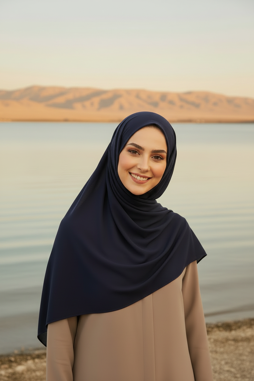 Wind and waves - Jersey Headscarf