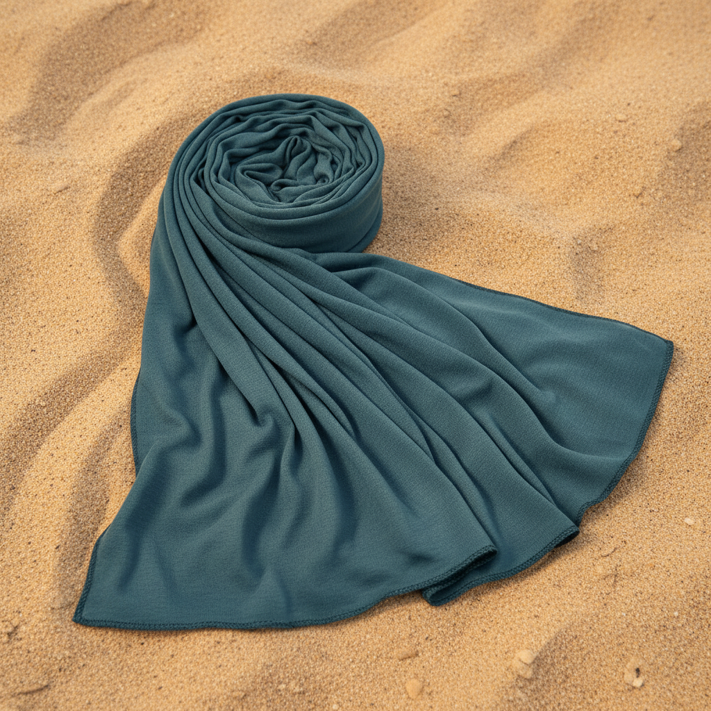 Teal hijab rose - straight overhead