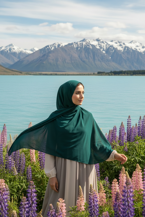 Green Pastures - Chiffon Headscarf